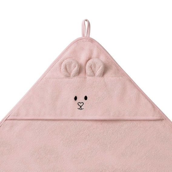 BabyOno Bambusová osuška s kapucí 100x100cm PUDROVĚ RŮŽOVÁ
