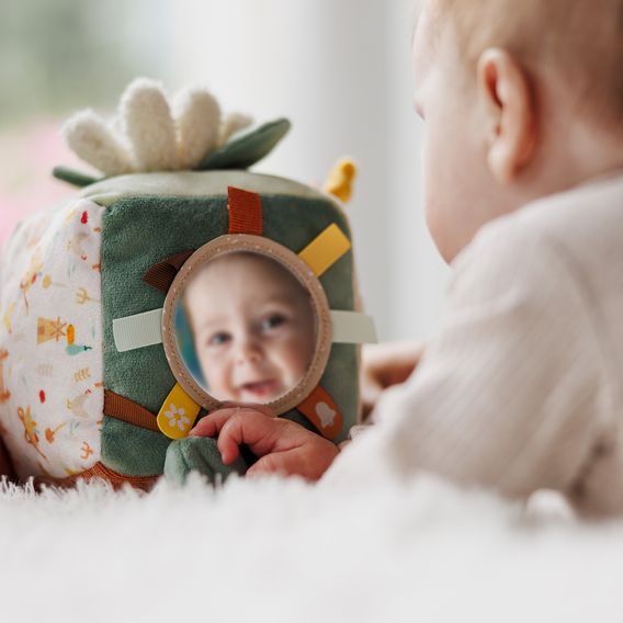 BabyOno Senzorická kostka Kravička BINGO