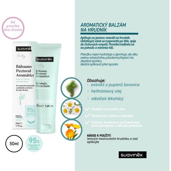 Suavinex Balzám na hrudník pro uvolnění hlenů 50ml
