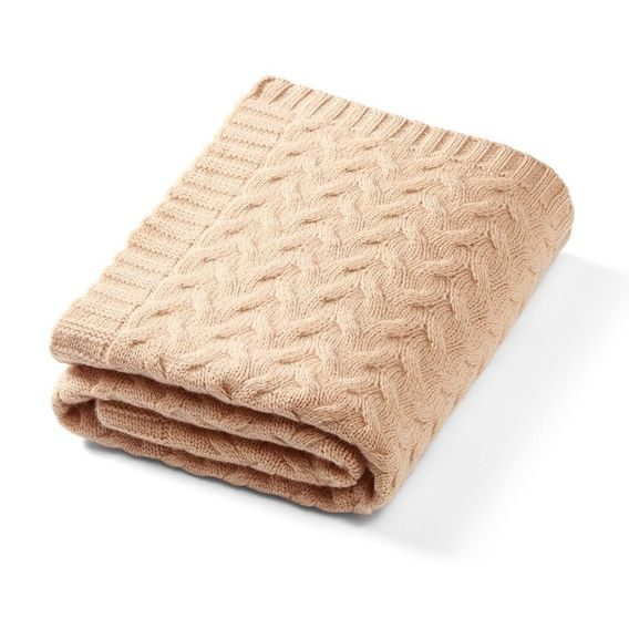 BabyOno Pletená dětská deka z merino vlny BÉŽOVÁ