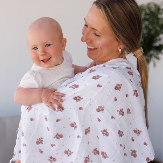 BabyOno Bavlněné pleny 3ks RŮŽOVÁ Roses