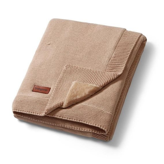 BabyOno Pletená dětská deka s plyšovou podšívkou HNĚDÁ