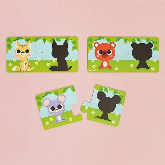 Janod Puzzle Duonimo Zvířátka 24 ks - Najdi stíny