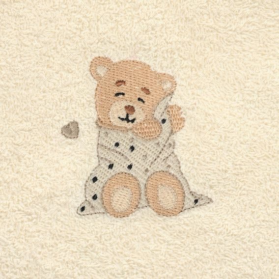 BabyMatex Osuška s kapucí 100x100cm Maxi MEDVÍDEK KRÉMOVÁ