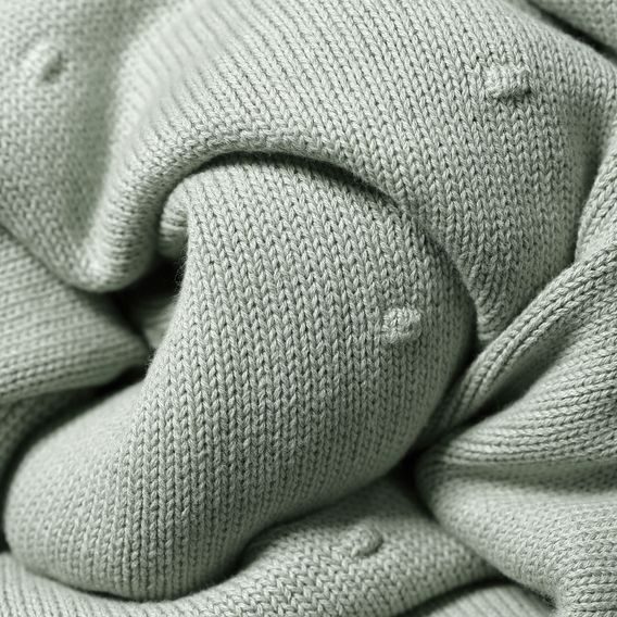 BabyOno Pletená dětská deka s plyšovou podšívkou ŠALVĚJOVÁ