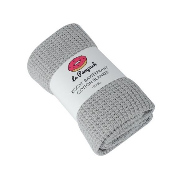 Le Pampuch Pletená dětská deka 100%Cotton LIGHT GREY