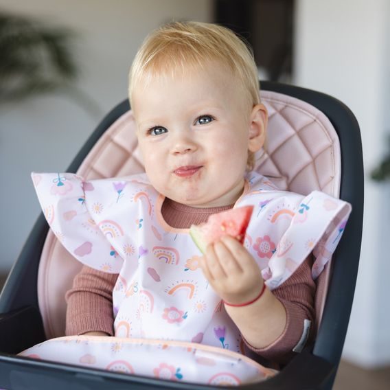 BabyOno Omyvatelný bryndák zástěrka 24m+ DUHA