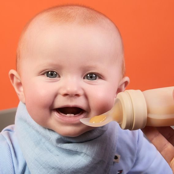 BIBS Squeeze silikonová kapsička s lžičkou Vanilla