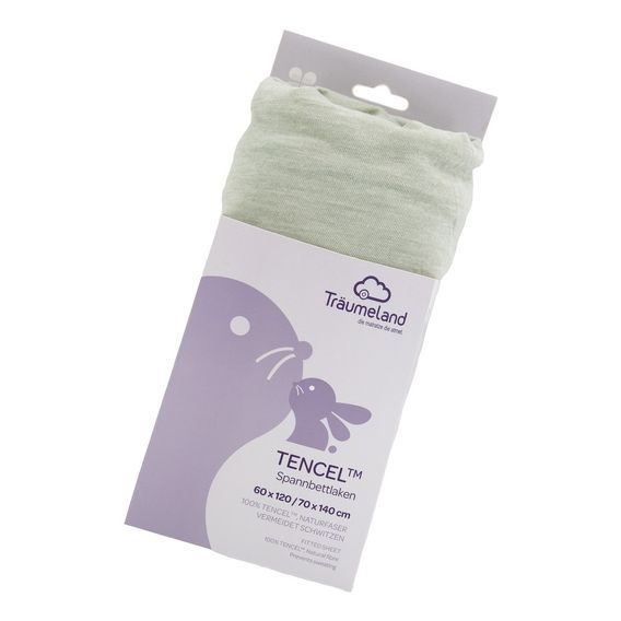 Träumeland Prostěradlo Tencel 120x60/140x70 SVĚTLE ZELENÁ