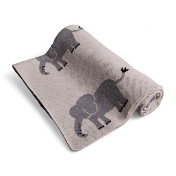 BabyMatex Pletená deka Rainbow (80x100) SLONI