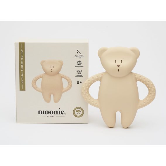 MOONIE Kousátko přírodní kaučuk Medvídek SAND