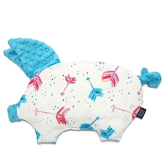 La Millou Luxusní dětský polštářek SLEEPY PIG, BOHO NEON ARROWS - TEAL