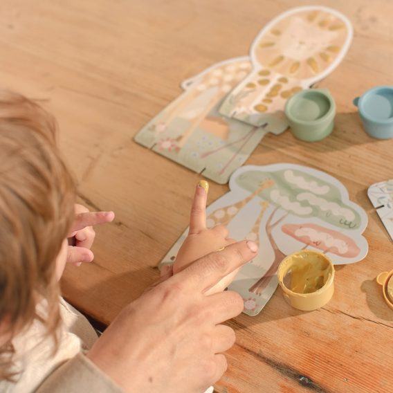 Little Dutch Kreativní sada malovaní prsty Safari Friends