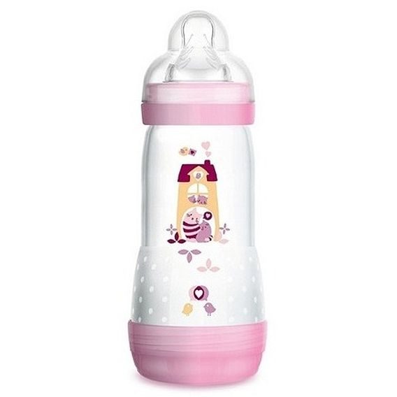 MAM Láhev samosterilizační Anti-Colic 320ml, 4m+ - RŮŽOVÁ