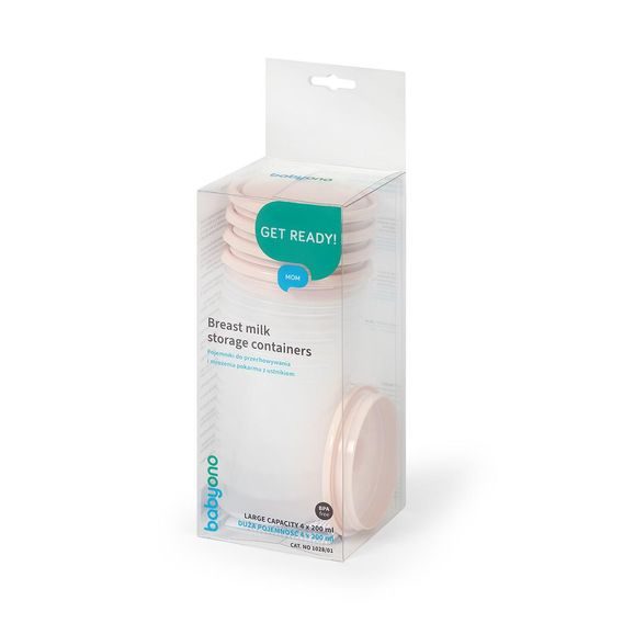 BabyOno Kelímky pro uchování pokrmů a mléka 4ks BÉŽOVÁ