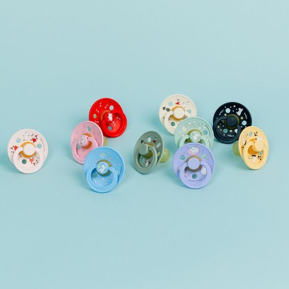 BIBS Moomin Dudlíky kaučuk kulaté 0-6m 2ks Dancing Candy Apple Mix