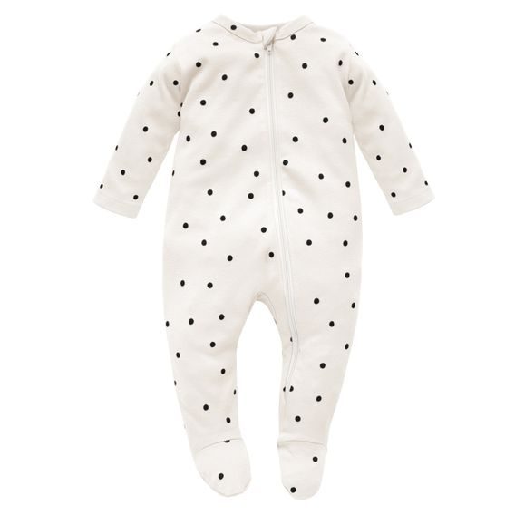 PINOKIO Overal na zip Tres Bien puntíky KRÉMOVÁ