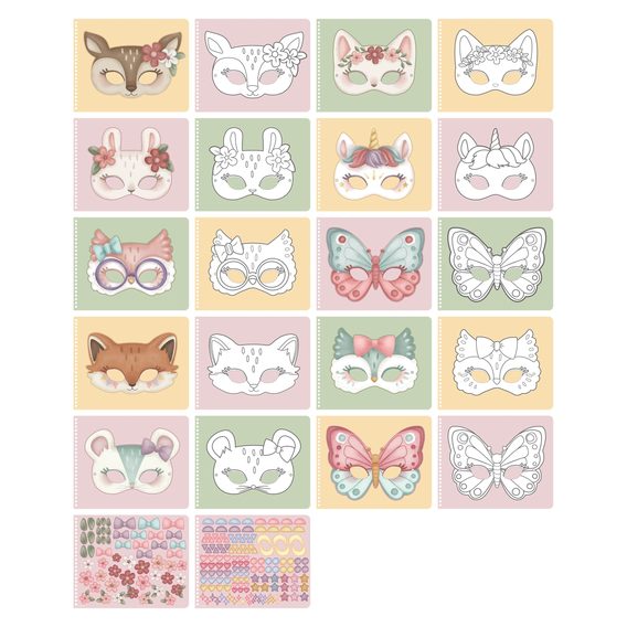 Little Dutch Kniha s vystřihovacími maskami Rosa