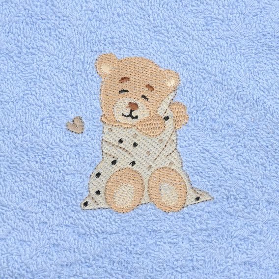 BabyMatex Osuška s kapucí 100x100cm Maxi MEDVÍDEK MODRÁ