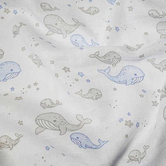 PREM Bavlněná plena 70x70cm Velryba Modrá NEW