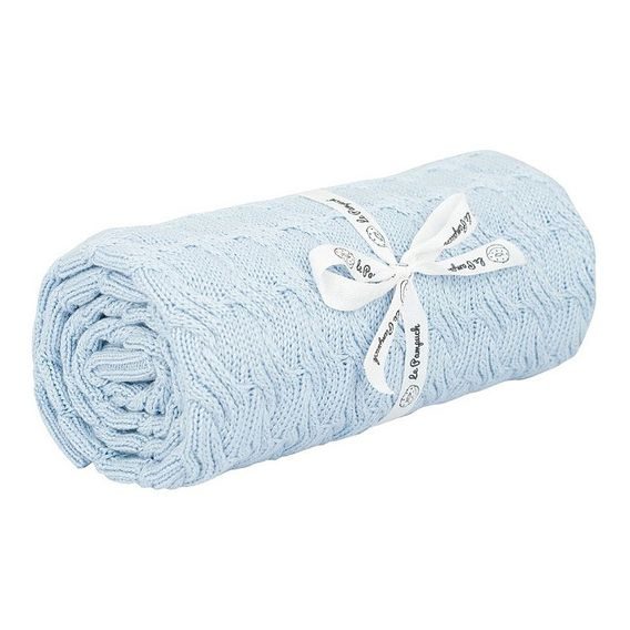Le Pampuch Pletená dětská deka Bamboo/Cotton Braids - BABY BLUE