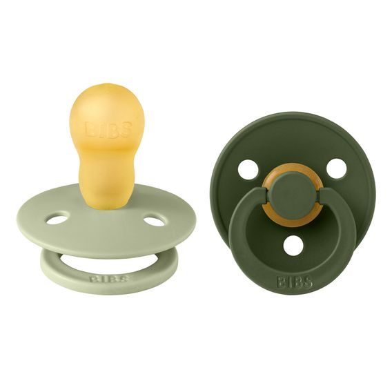 BIBS Colour Dudlíky kaučuk kulaté 18m+ 2ks Sage/Hunter Green