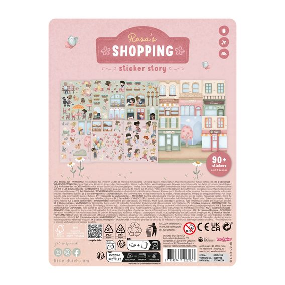 Little Dutch Sada se samolepkami Rosa Nakupování