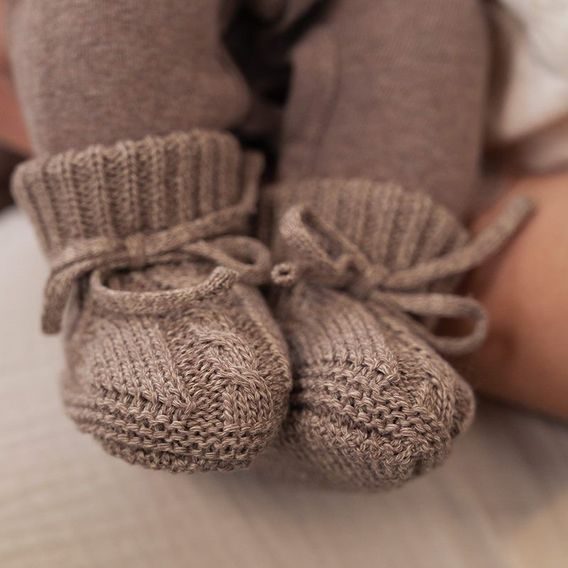 LODGER Capáčky 0-6m Knit Cable Buffalo