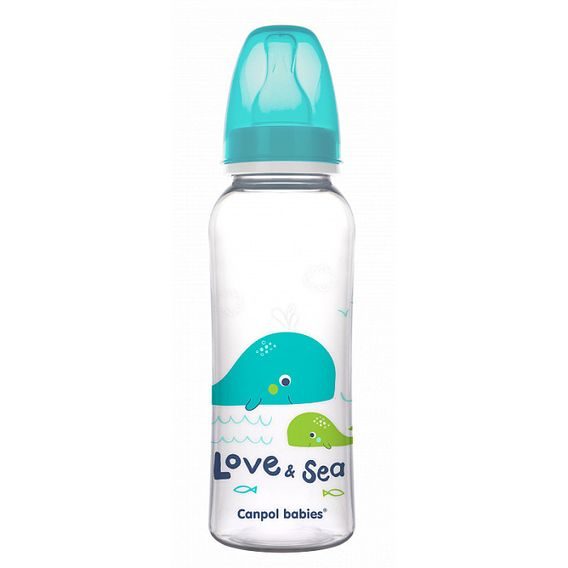 Canpol babies Láhev LOVE&SEA 250ml TYRKYS