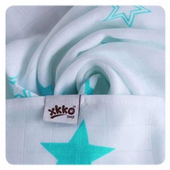 Kikko Bambusové pleny XKKO®BMB 70x70cm Stars - TURQUOISE MIX 3ks