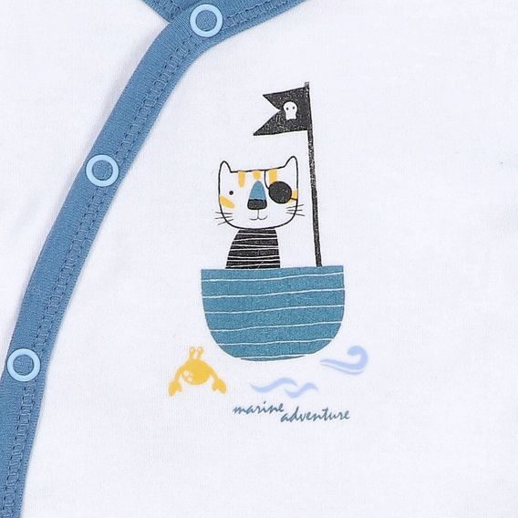 NINI Zavinovací body krátký rukáv Pirates BÍLÉ