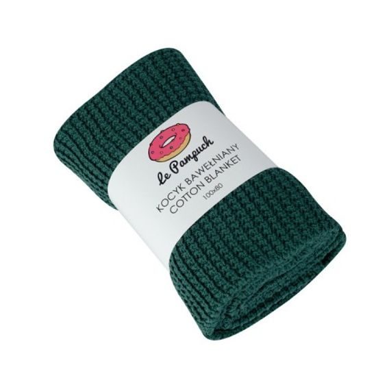 Le Pampuch Pletená dětská deka 100%Cotton BOTTLE GREEN