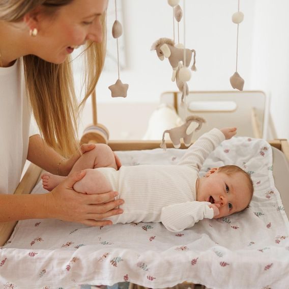 BabyOno Bambusové pleny 3ks RŮŽOVÁ Kytičky