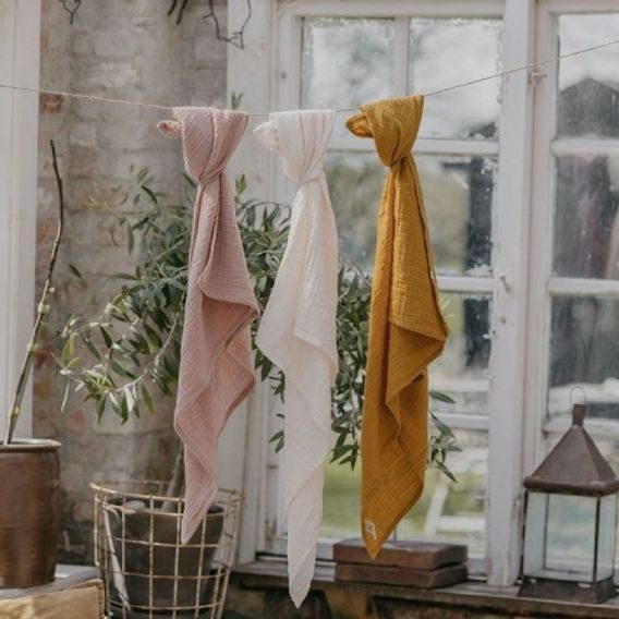 BIBS Mušelínová zavinovačka/osuška BIO bavlna SAND