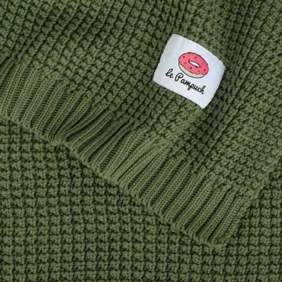 Le Pampuch Pletená dětská deka 100%Cotton KHAKI