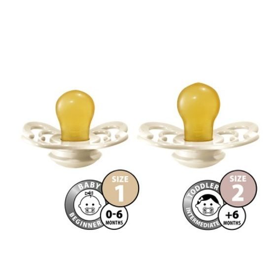 BIBS Supreme Dudlíky kaučuk symetrické 6m+ 2ks Pink Plum/Peach