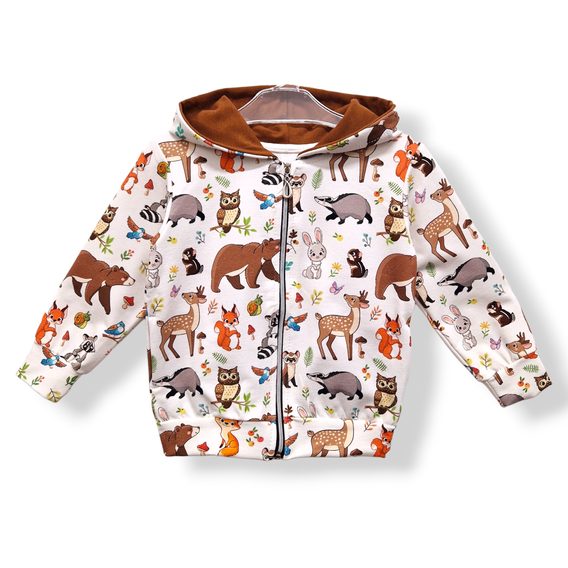 Le Bebe Mikina s kapucí + tepláčky Lesní Zvířátka