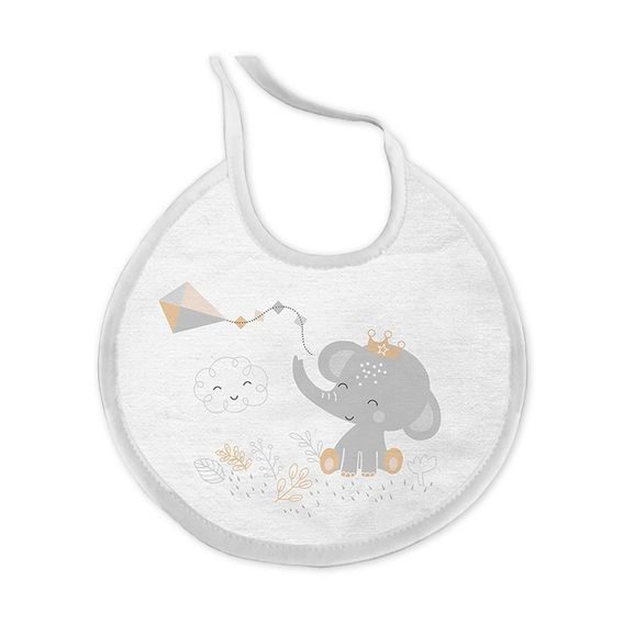 Interbaby Osuška froté + bryndák Sloník s drakem BÍLO-ŠEDÁ