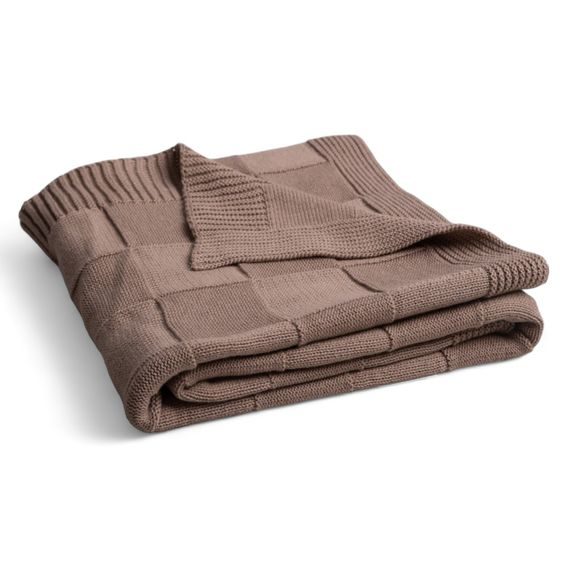 BabyMatex Pletená deka Square Checks (80x100) HNĚDÁ