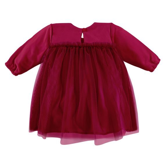 Eevi Šatičky s tylem Ceremony dlouhý rukáv BORDÓ