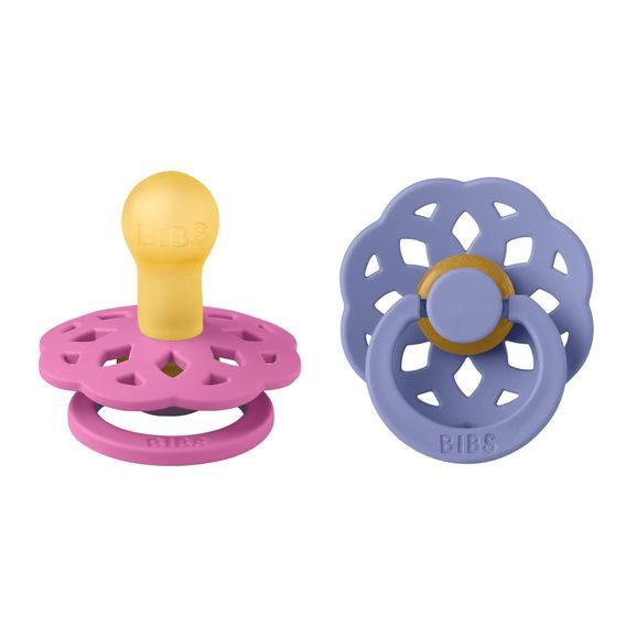 BIBS Boheme Dudlíky kaučuk kulaté 6-18m 2ks Bubblegum/Peri
