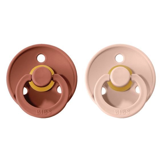 BIBS Colour Dudlíky kaučuk kulaté 18m+ 2ks Woodchuck/Blush