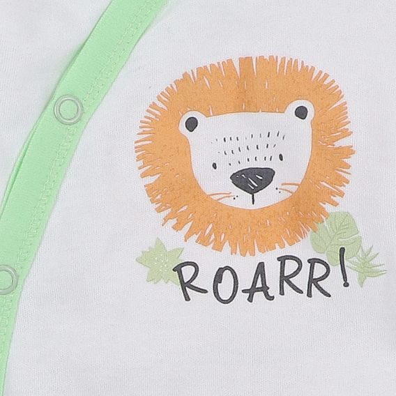 NINI Zavinovací body dlouhý rukáv Lion BÍLÉ