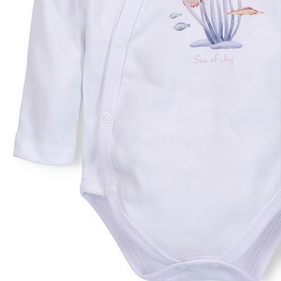 NINI Zavinovací body dlouhý rukáv Ocean Girl BÍLÉ