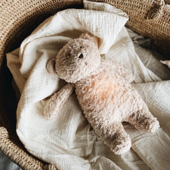 MOONIE Usínáček medvěd Organic SAND NATUR