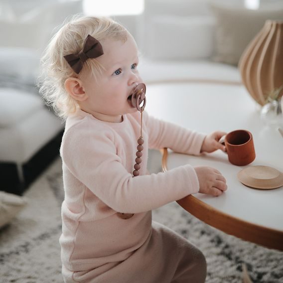 Mushie Klip na dudlík Eva CLOUDY MAUVE