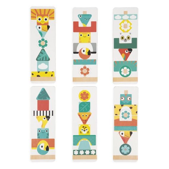 Janod Dřevěná stavebnice Indiánský totem Tropik