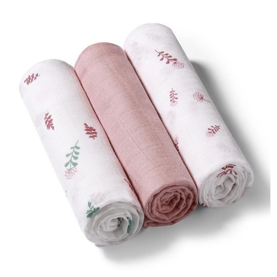 BabyOno Bambusové pleny 3ks RŮŽOVÁ Kytičky