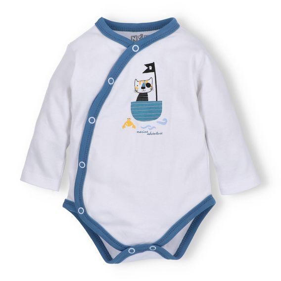 NINI Zavinovací body dlouhý rukáv Pirates BÍLÉ