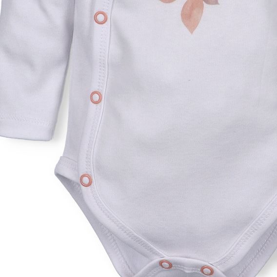 NINI Zavinovací body dlouhý rukáv Blossom BÍLÉ